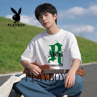  PLAYBOY/花花公子 潮流印花 男士短袖T恤