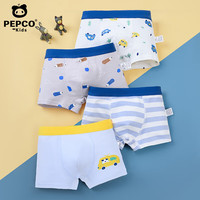 小猪班纳 男童内裤女童纯棉a类平角裤儿童四角短裤