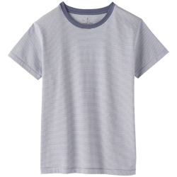 無印良品 MUJI 女士圆领短袖T恤 烟熏蓝色图案 M 160/84A