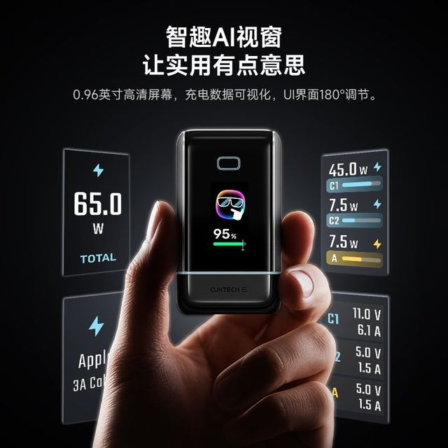 百亿补贴：酷态科 6号屏显充Ultra氮化镓100W手机充电器
