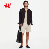  H&M 亚麻混纺 男士短裤