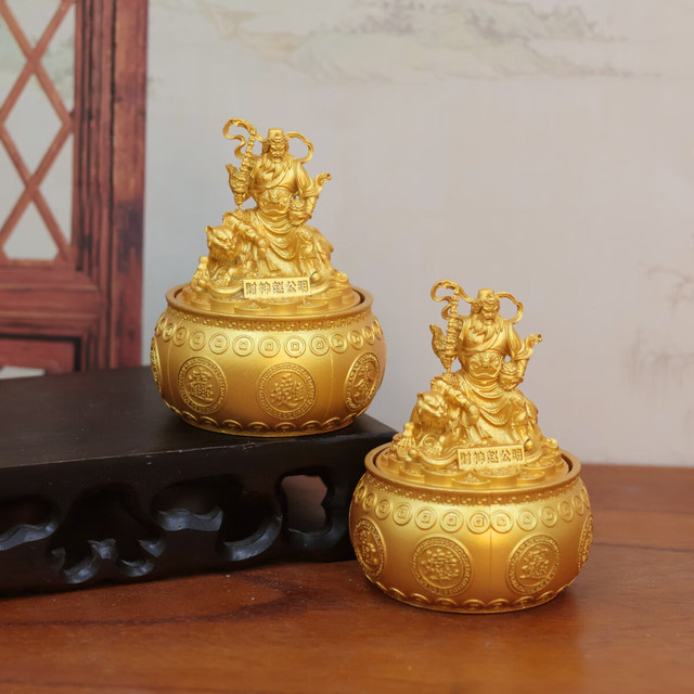 鲸意 赵公明聚宝盆旋转摆件