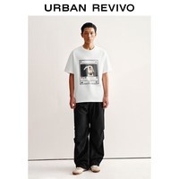  URBAN REVIVO 趣味印花 男士T恤 M 本白