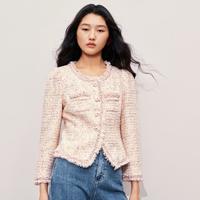 限尺码：MAXRIENY 甜美千金小香外套2024秋春秋圆领流苏上衣