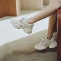 高跟73小时 女鞋周日暂停春秋银色透气休闲鞋时尚厚底老爹鞋