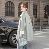 SPECIAL 春夏新女时尚宽松单排扣翻领中长款外套