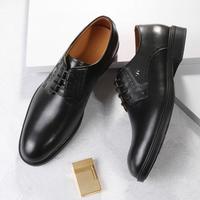 S.T.Dupont 男士系带经典素面英伦风德比鞋牛皮革商务鞋耐磨通勤男皮鞋夏春秋