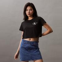 卡尔文·克莱恩 CK Jeans夏季女士活力少女感纯棉字母印花潮流辣妹短款短袖T恤