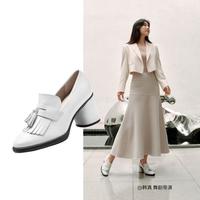 ecco 流苏牛皮 女士高跟鞋