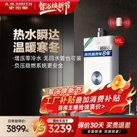 A.O.SMITH 政府补贴AO史密斯佳尼特16升零冷水恒温舒适大水量燃气热水器TJ1