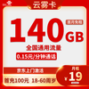 中国联通 四川省卡19元140G全国通用流量不限速