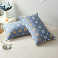 多兰诗 原棉纱枕巾枕罩枕巾一对 52cm*78cm