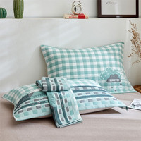 多兰诗 原棉纱枕巾枕罩枕巾一对 52cm*78cm