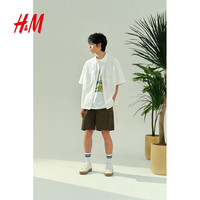  H&M 多功能 男士衬衫 白色 XL 180/116