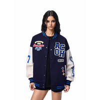  A chock 拼接字母毛巾绣 棒球服