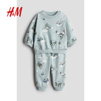  H&M 印花 儿童套装 米色/树木 90 90/48 12-18M