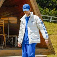 百亿补贴：美特斯邦威 派克羽绒服男秋冬短款时尚拼接青秋风棋盘格宽松保暖