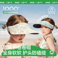 kk树 婴儿防晒帽大帽檐遮阳帽男女宝宝空顶太阳帽软檐夏季防紫外线 绮梦花间