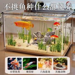 过凡 鱼缸客厅新款小金鱼乌龟饲养家用仿玻璃PET小型桌面生态缸