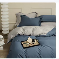 AIDLI 100支全棉贡缎新疆长绒棉双拼纯棉四件套 200*230cm