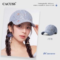 CACUSS鸭舌帽子女款春夏复古刺绣棒球帽学院风减龄纯棉软顶遮阳帽