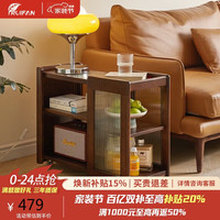 睿帆 实木茶几沙发边几可移动边桌客厅小推车餐车餐边柜零食置物架