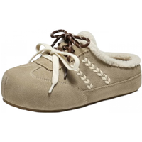  BeLLE/百丽 加毛保暖 女士勃肯鞋 双鞋带 卡其色 38