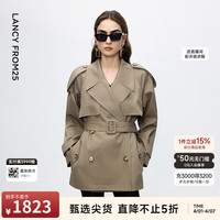 朗姿 复古双排扣 女士风衣