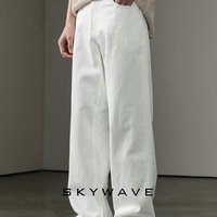  skywave/惊浪 纯棉 男士直筒牛仔裤 棉本白 32