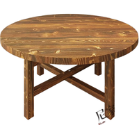  MOSENNI/摩森尼 加厚折叠 实木圆形餐桌椅组合+转盘