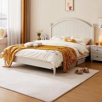 全友 简约青少年板式床 1.2m/1.5m 实木床脚 男孩女孩卧室床