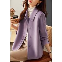 XWI 欣未 春简约时尚大气气质保暖百搭时髦设计感短款女双面呢大衣