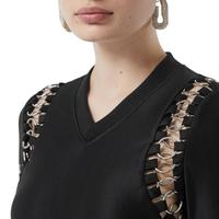 BURBERRY 重金属镂空拼接 女士A字连衣中裙