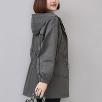 无品牌 女中长款连帽风衣 890