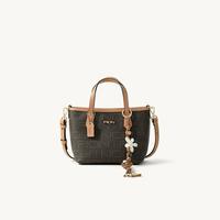 菲安妮 女士贝壳链老花饺子包单肩包斜挎包背提包