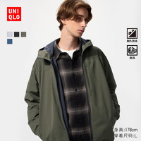 优衣库 男士防风摇粒绒拉链连帽开衫 481182
