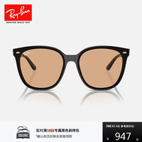 Ray-Ban 0RB4423D 时尚大框太阳镜 黑色镜框棕色镜片
