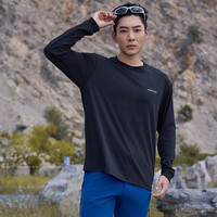 mont·bell 长袖t恤男户外春夏速干透气轻便纯色简约百搭上衣 1114688 BK黑色 M