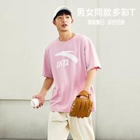 安踏 休闲短袖t恤男款夏季圆领针织运动打底衫上衣男