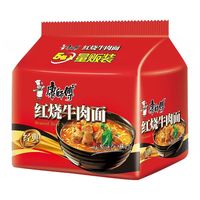 88VIP：康师傅 经典袋红烧牛肉面泡面速食面 104g*5袋