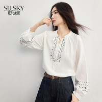 移动专享：熙世界sllsky 熙世界波嬉民族风刺绣衬衣春日2026新款长袖衬衫上衣1C1LC003