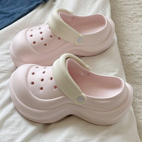 双萌 女鞋厚底增高防滑沙滩包头凉拖鞋