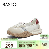 百思图 小鲤鱼 厚底芭蕾德训鞋 阿甘鞋 D3063BA5