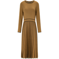  BCBGMAXAZRIA 重工撞色饰边 女士针织连衣裙