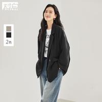 DUIBAI 女式九分袖西装外套 慵懒落肩极简宽松版型