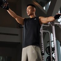 移动端：adidas 官方男装速干三条纹舒适运动健身背心GM2130 黑色 AXS