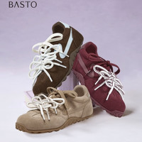 百思图 【牛皮德训鞋】真皮内增高运动休闲鞋女D3798AM6