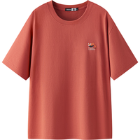  Semir/森马 凉感 男士短袖T恤 2XL 橙红A61415