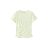  Semir/森马 短款抽绳褶皱 女士短袖T恤 淡黄31401 2XL