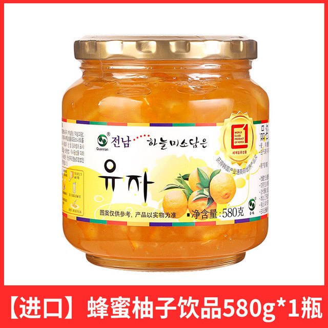Quannan 韩国进口蜂蜜柚子茶 580g*2瓶